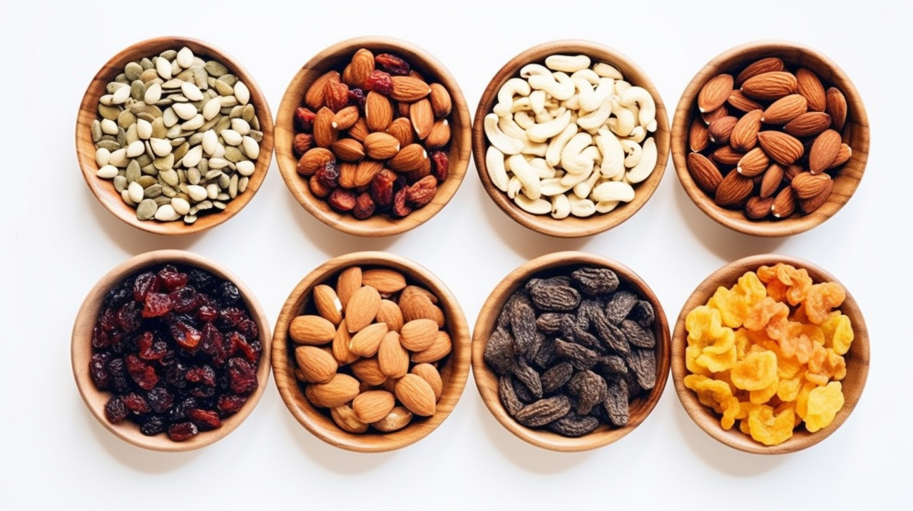 A mouthwatering display of nuts, dry fruits mix image