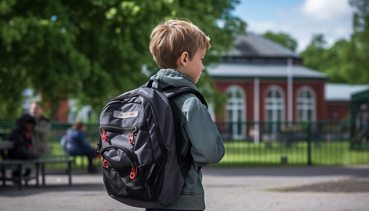 Young boy getting back to school back view, back to school stock images ai, back to school ai prompts