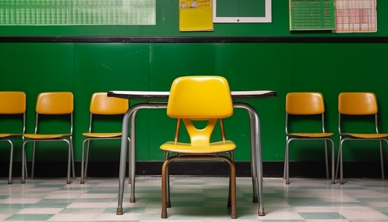 Empty interior of classic school classrooms, back to school stock images ai, back to school ai prompts