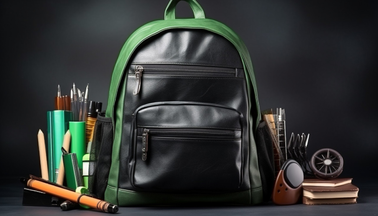 School supplies ready for the first day of school, back to school stock images ai, back to school ai prompts