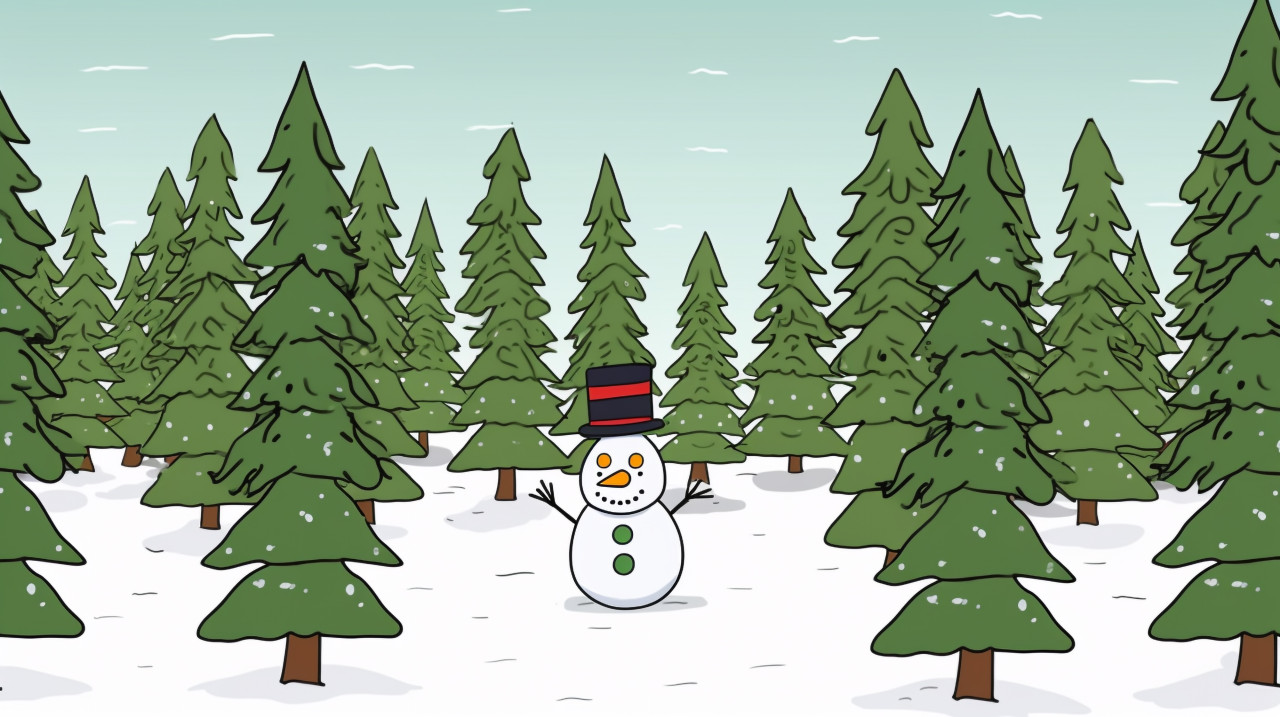 Snowy winter day with snowman, christmas stock image ai, christmas stock photos ai