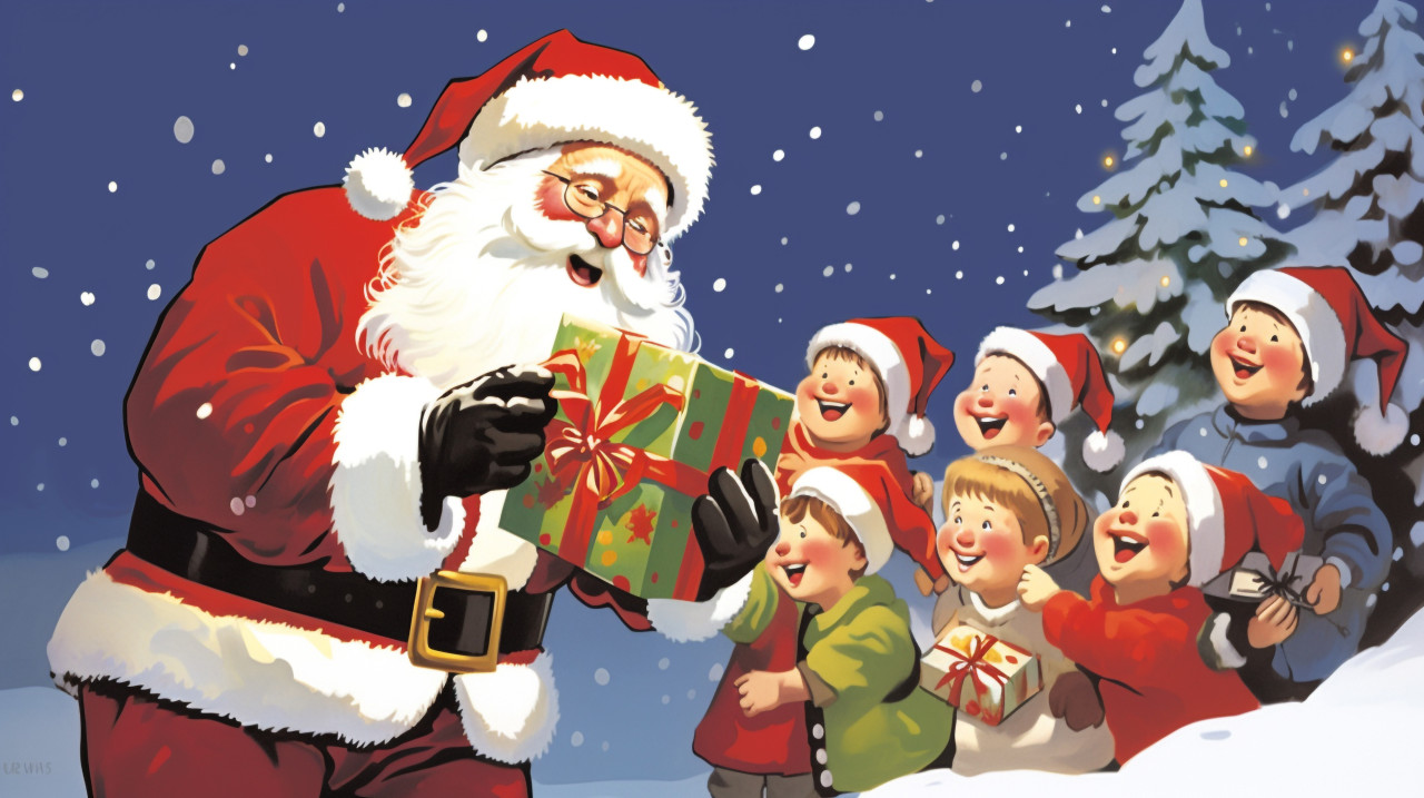 A penguin wearing a santa hat and scarf, christmas stock image ai, christmas stock photos ai