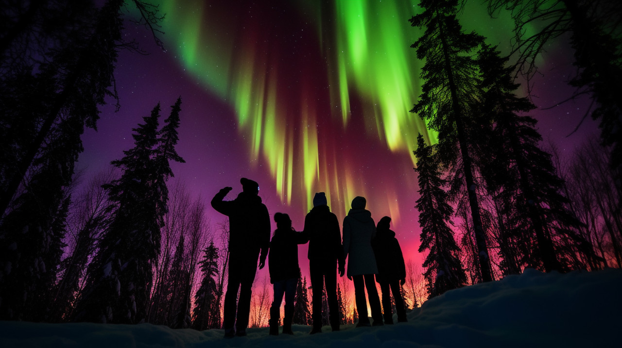 Amily hikes through the woods, christmas stock image ai, christmas stock photos ai
