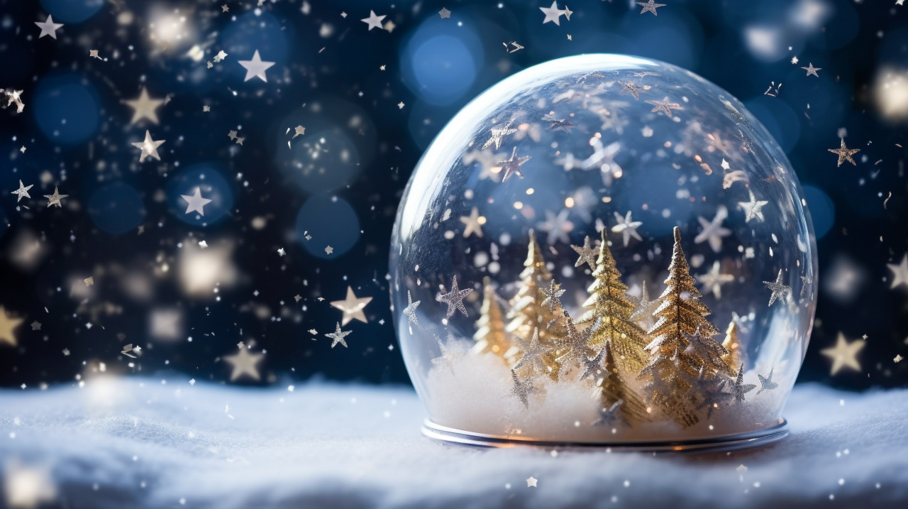 A winter wonderland in a bottle, christmas stock image ai, christmas stock photos ai