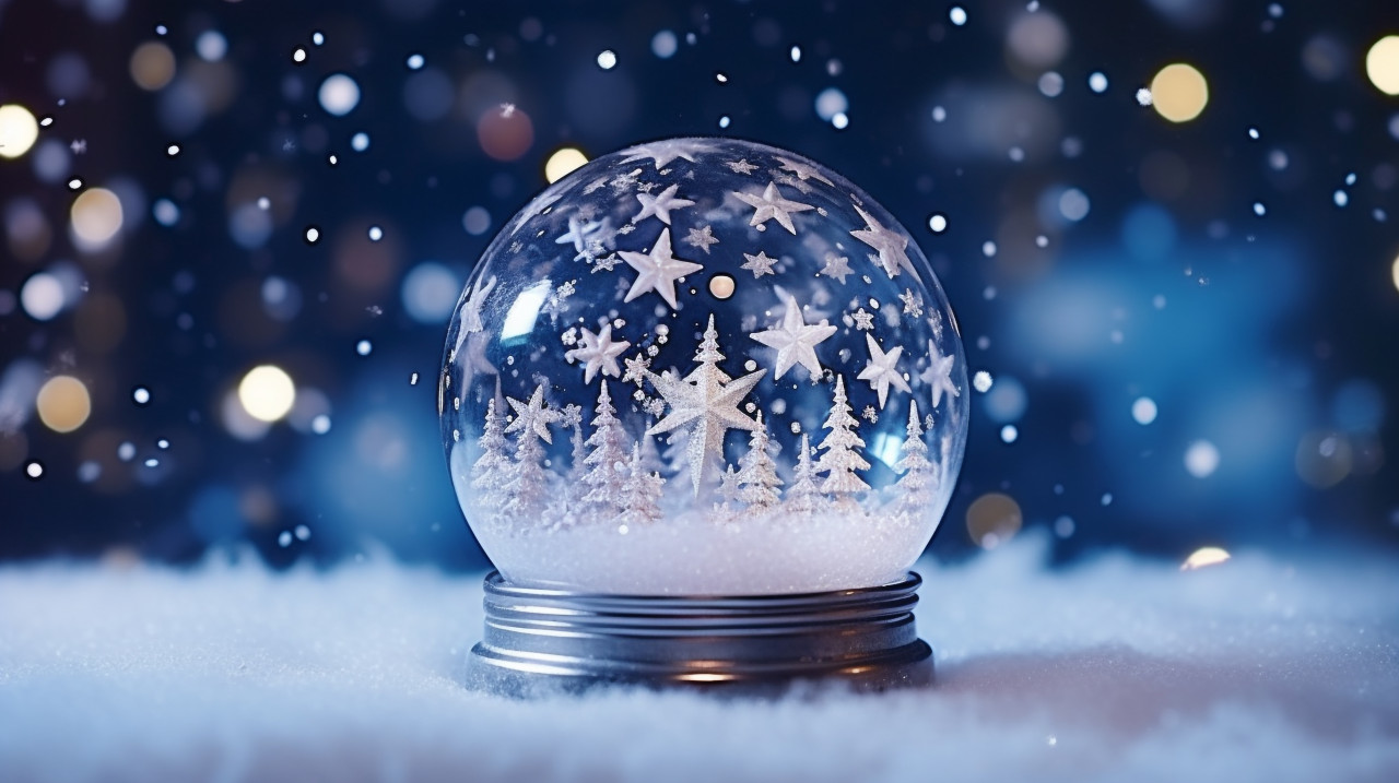 The magic of winter in a snow globe, christmas stock image ai, christmas stock photos ai
