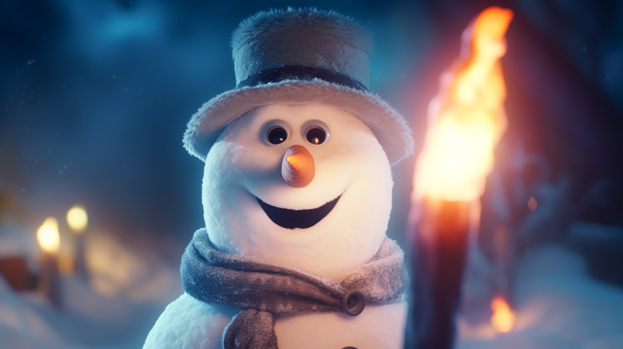 A close-up of a snowman, christmas stock image ai, christmas stock photos ai