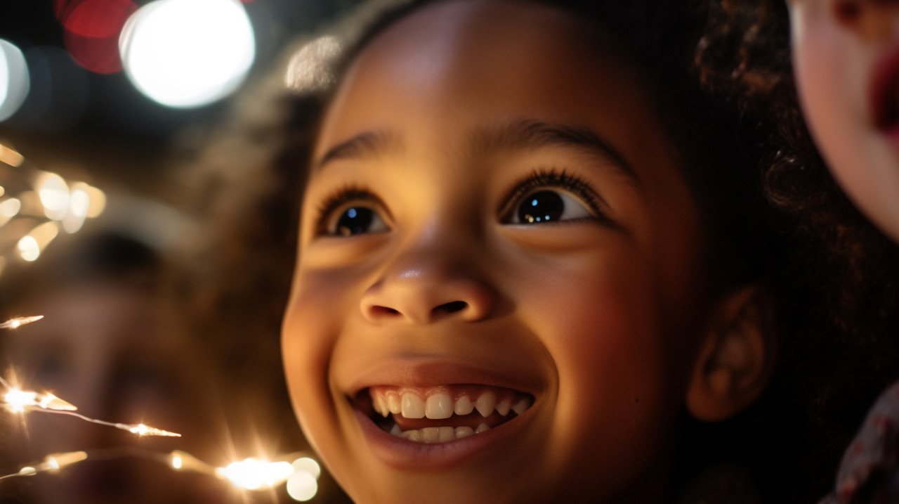 Curious girl explores a new place, christmas stock image ai, christmas stock photos ai