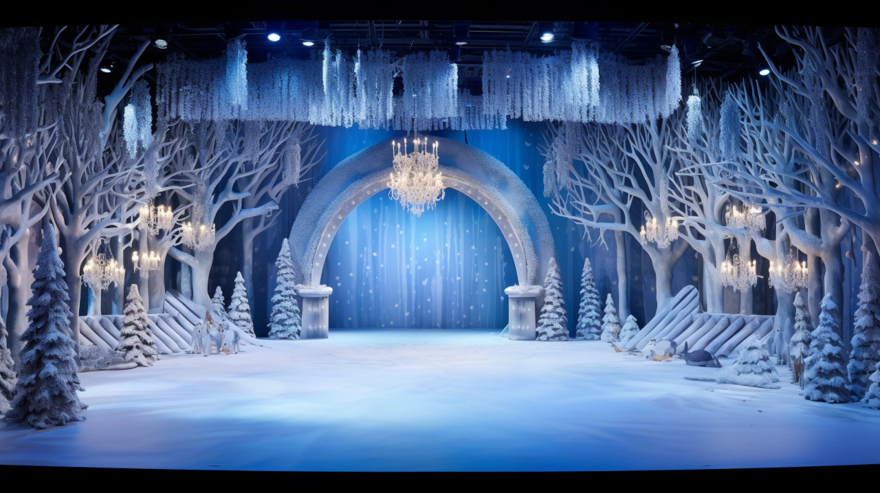 A nutcracker ballet stage in full view, christmas stock image ai, christmas stock photos ai