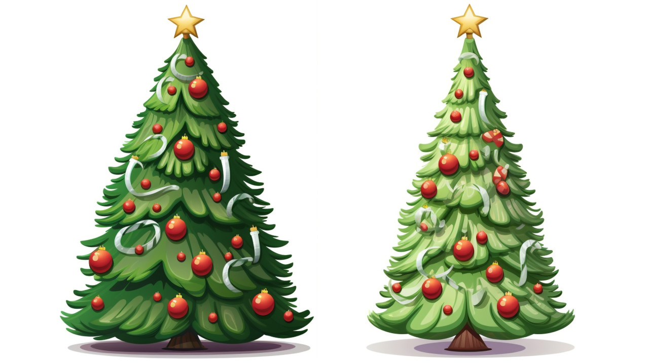 Christmas tree with decorations on it is sitting on a white background, christmas stock image ai, christmas stock photos ai