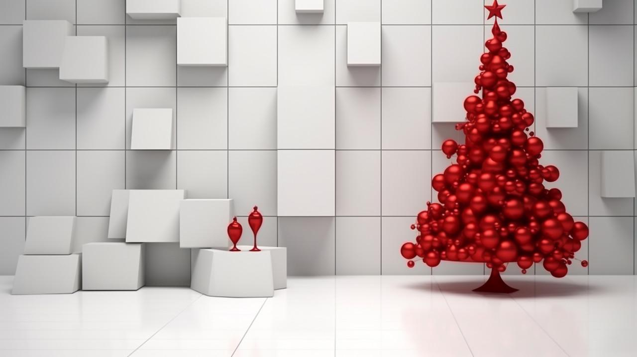 A merry christmas tree with a white blanket of snow, christmas stock image ai, christmas stock photos ai