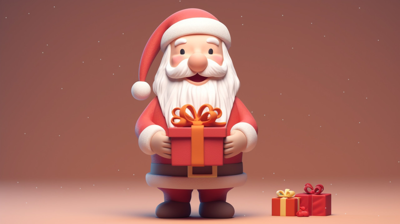 3d animated santa claus holding an empty, christmas stock image ai, christmas stock photos ai
