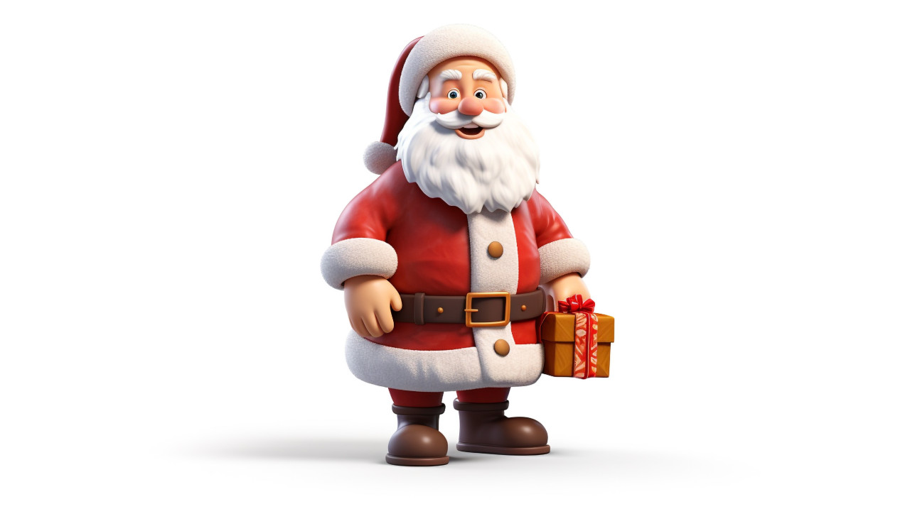 Santa claus holds sign with present, christmas stock image ai, christmas stock photos ai