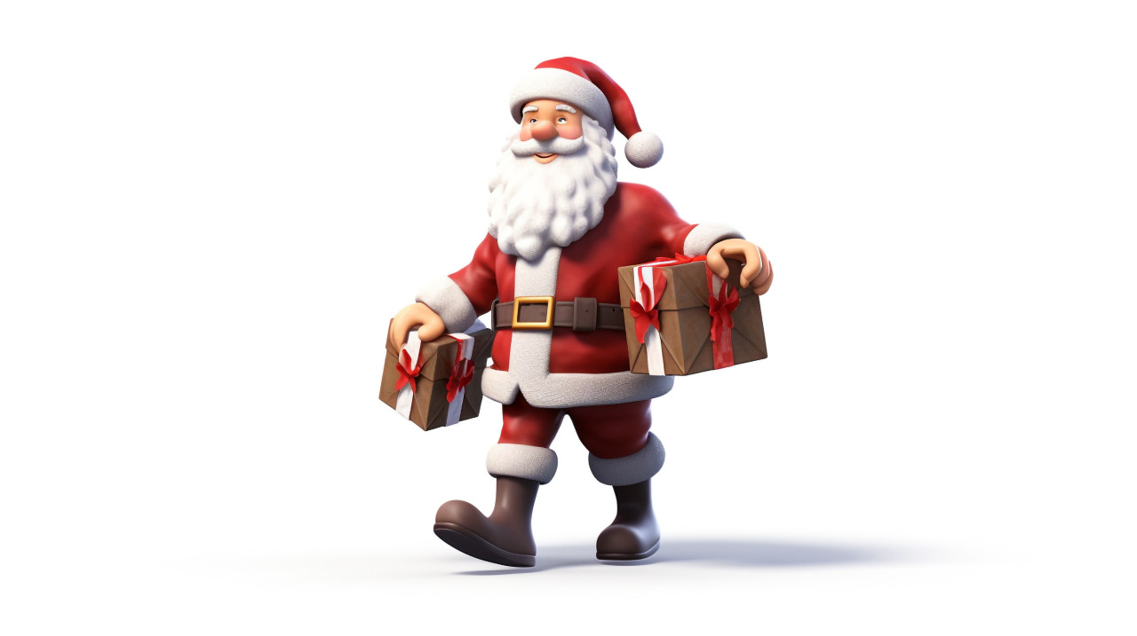 3d santa claus with gift sign, christmas stock image ai, christmas stock photos ai