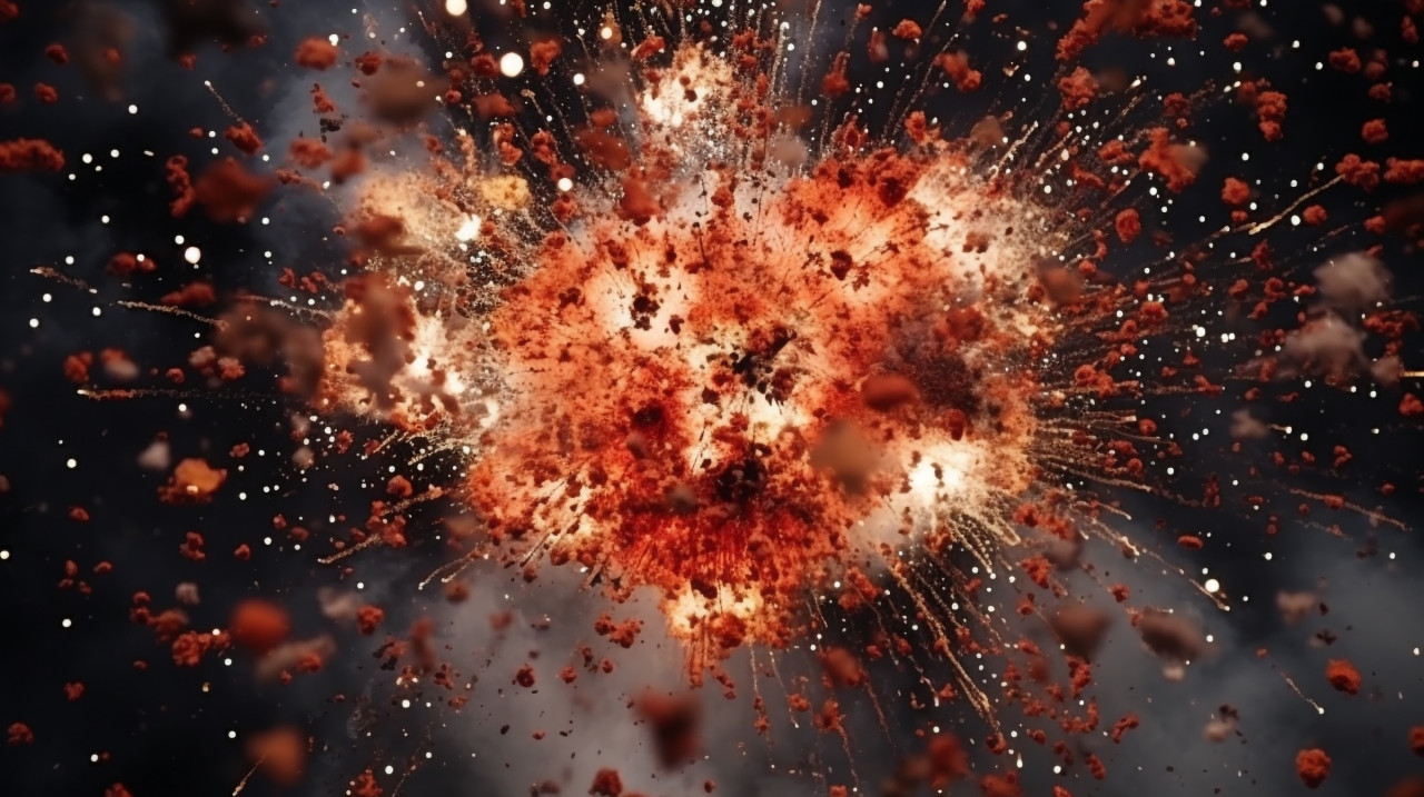 A close-up of a firecracker exploding in slow motion, diwali festival stock image, diwali festival ai prompt