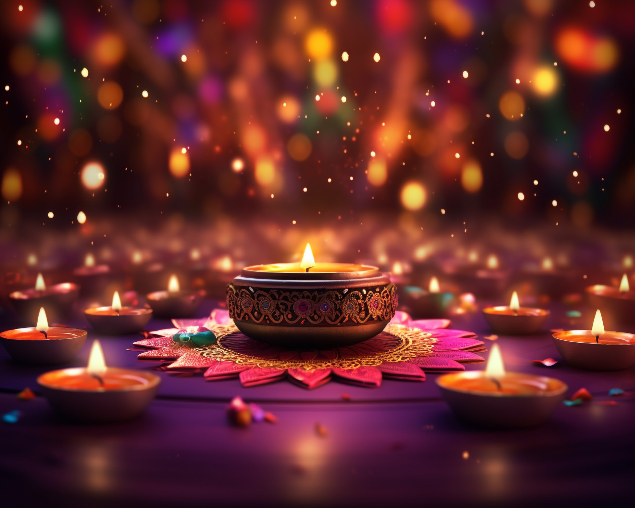 Beautiful traditional indian diyas, diwali festival stock image, diwali festival ai prompt