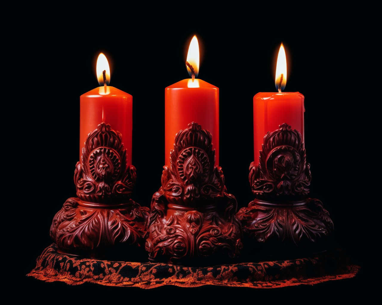 3 burning candles on black, diwali festival stock image, diwali festival ai prompt