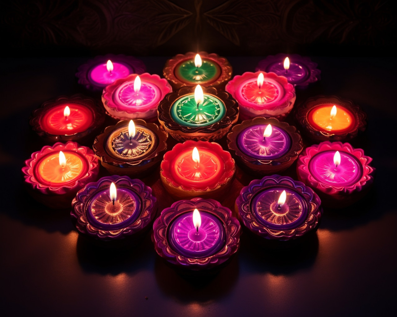 Diyas on the moon: a spectacular sight, diwali festival stock image, diwali festival ai prompt