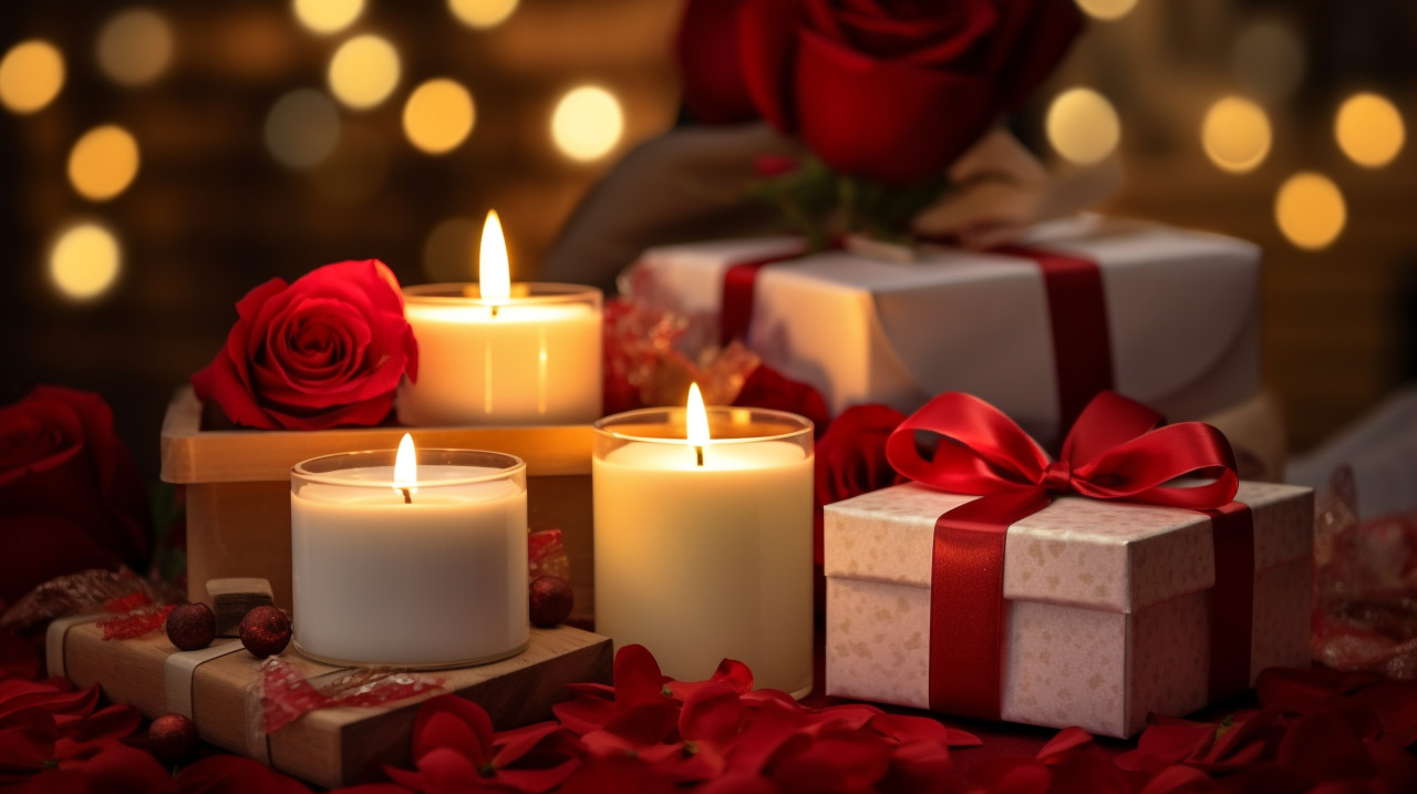 Two wooden boxes with red ribbons, diwali festival stock image, diwali festival ai prompt