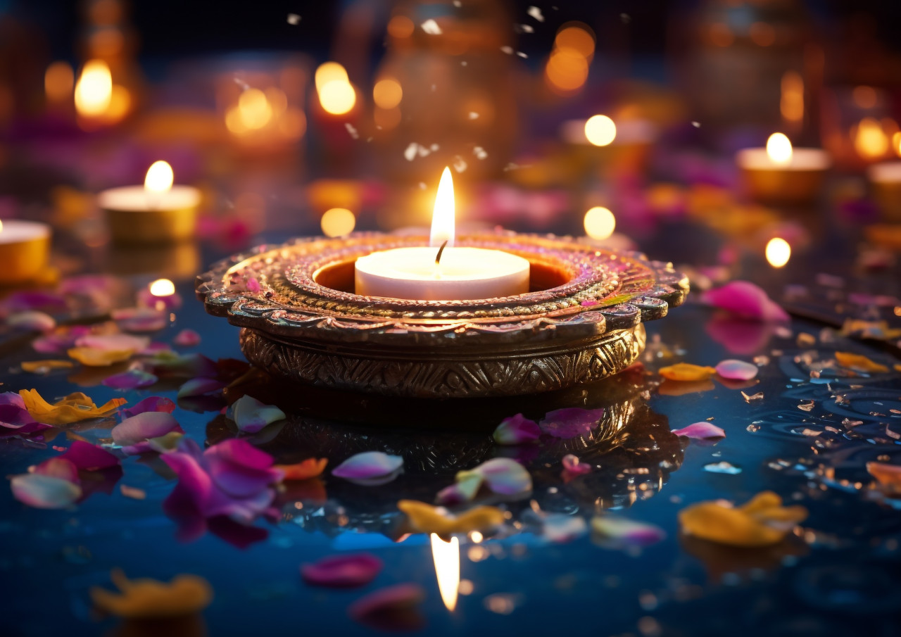 A candle in the darkness, diwali festival stock image, diwali festival ai prompt