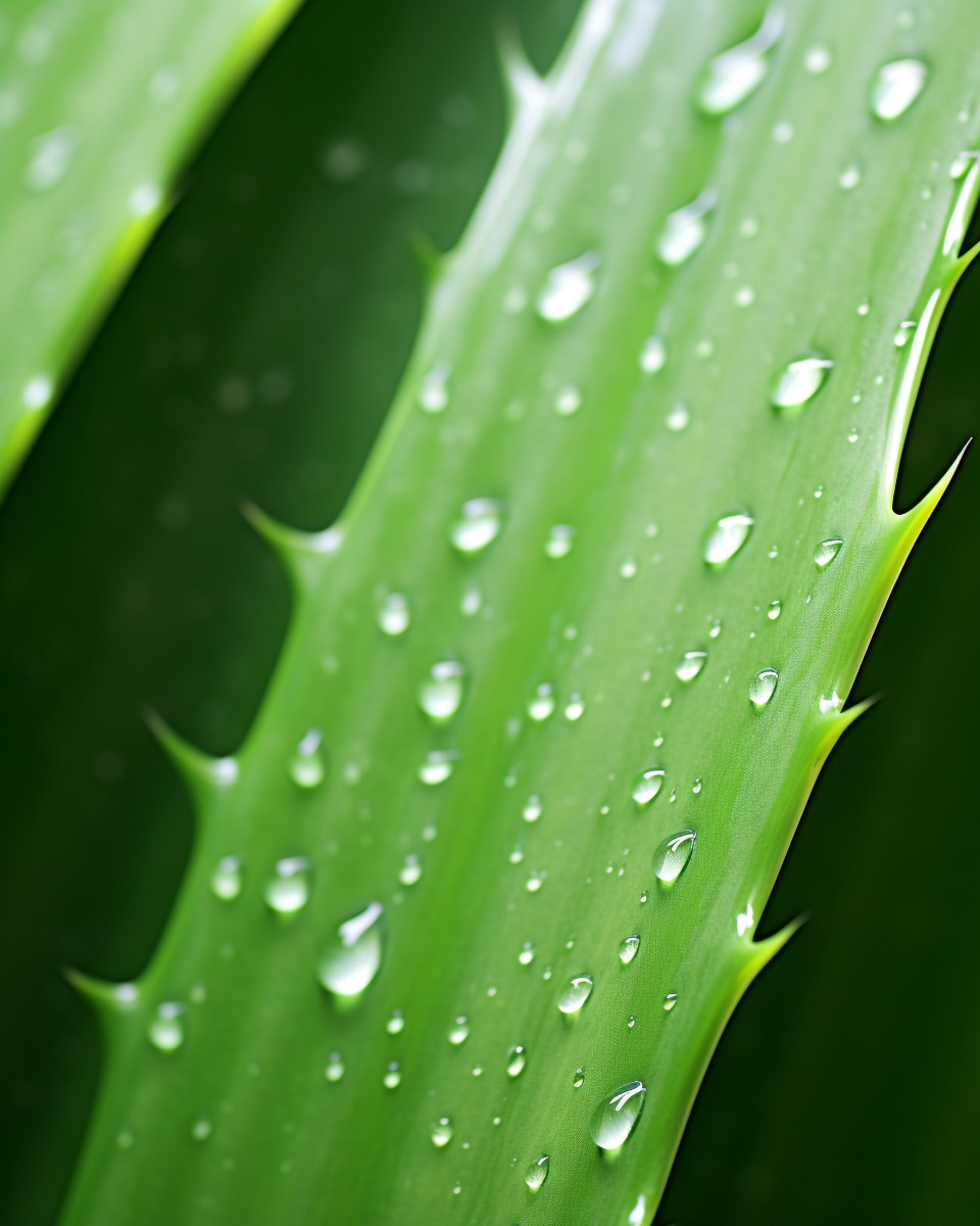 Green aloe vera plant closeup, alovera leaf image