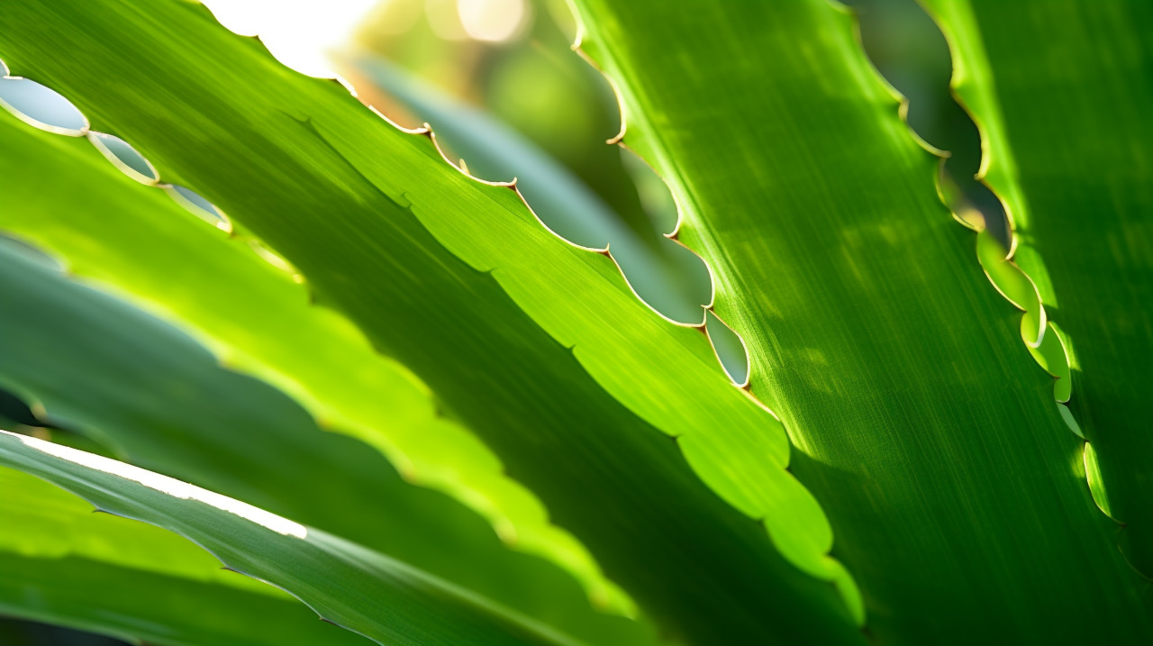 A close-up of an aloe vera leaf, alovera leaf image