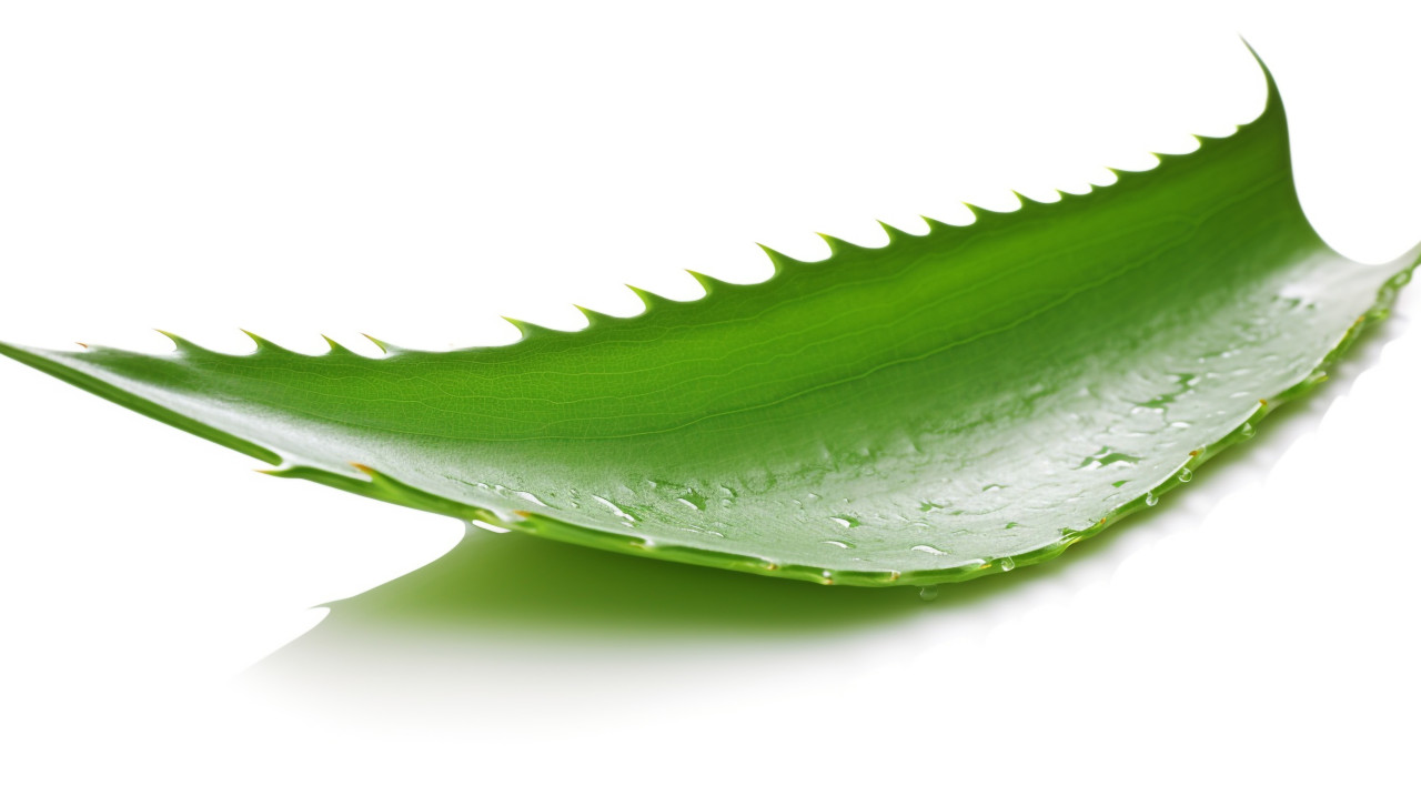 Aloe vera leaf isolated on white background, alovera leaf image