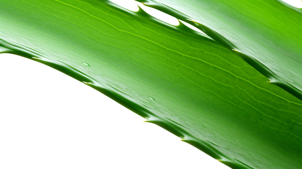 Fresh aloe vera leaf isolated, alovera leaf image