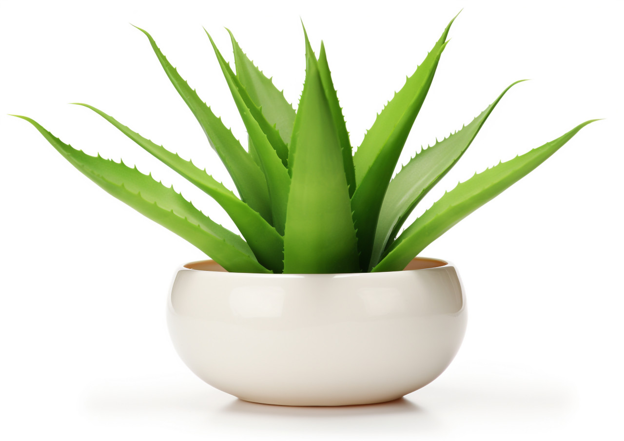 Bowl with aloe vera leaf on a white background, alovera leaf image