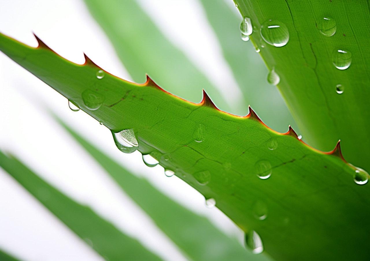 Closeup image of aloe vera with green leaves, alovera leaf image