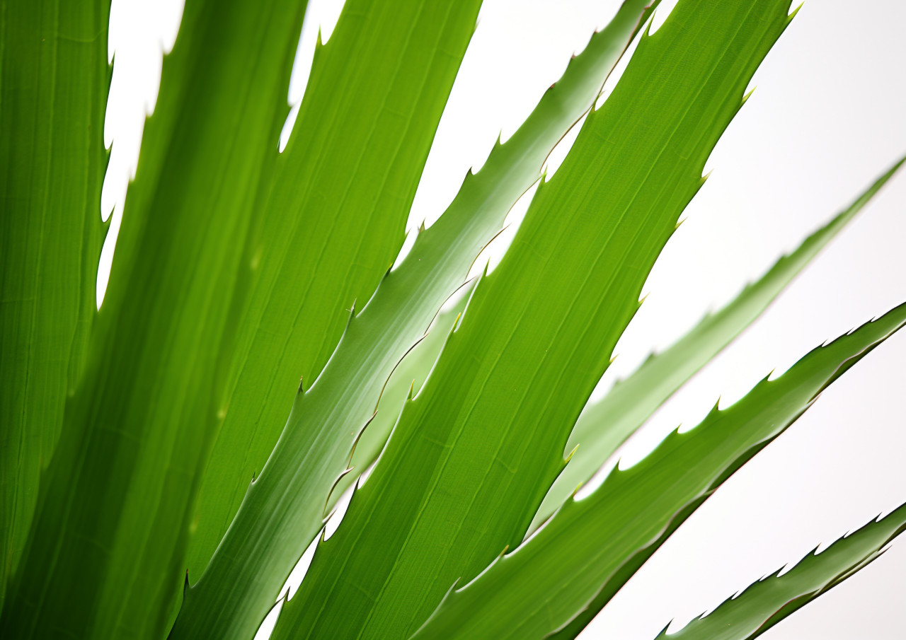 Aloe vera leaf with water drops, alovera leaf image