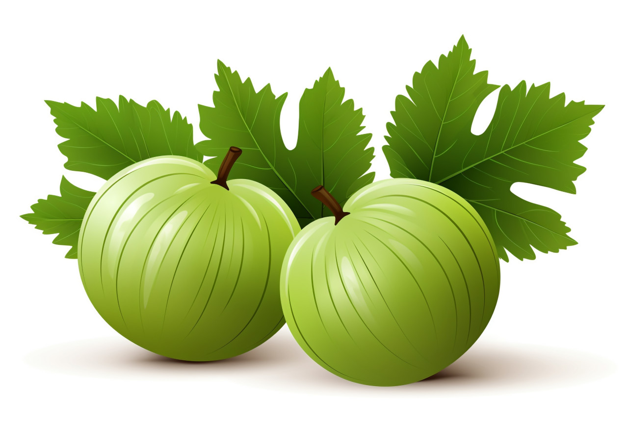 Green amla fruits closeup, gooseberry fruit image