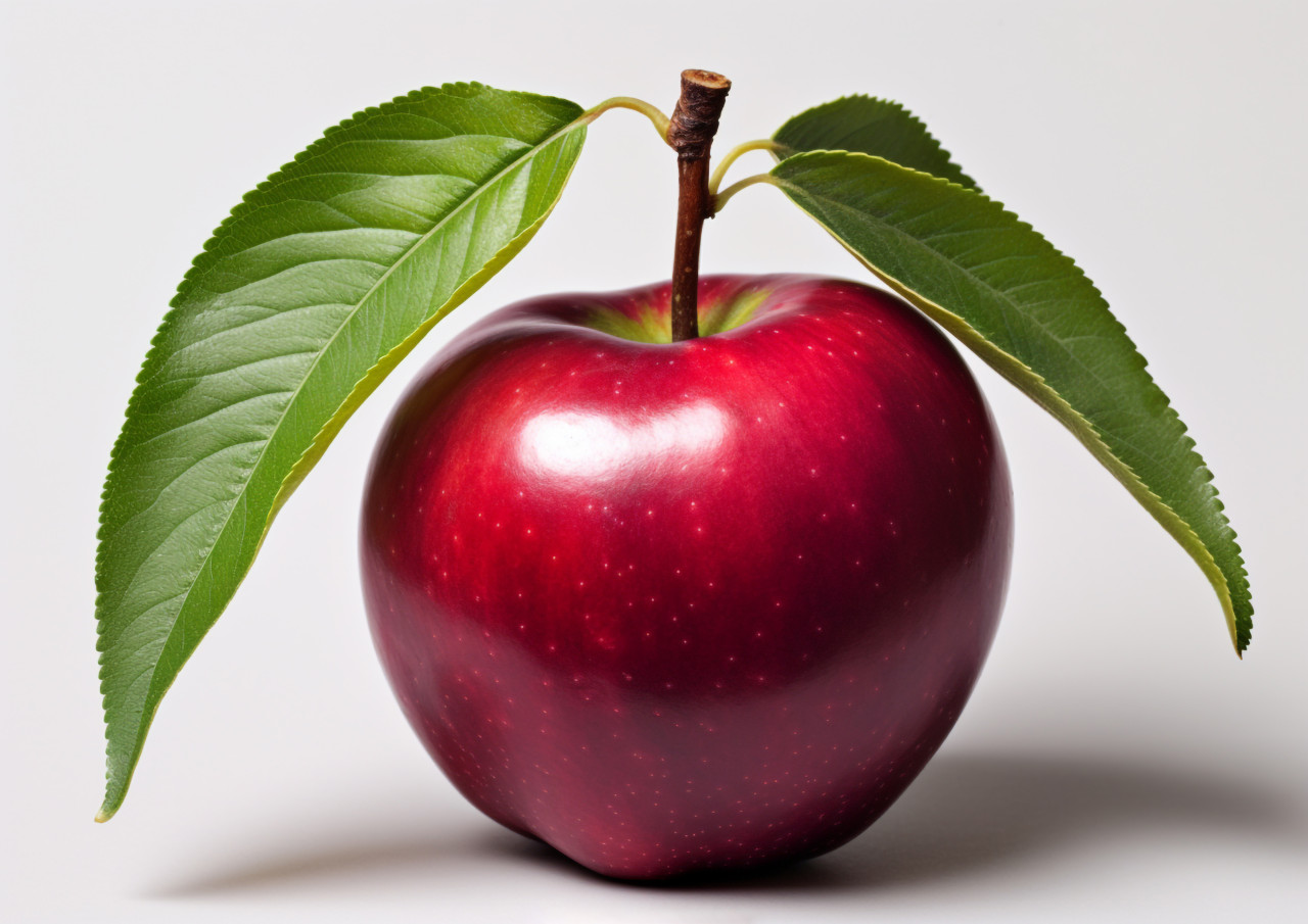 Red apple on white background, apple fruit image hd