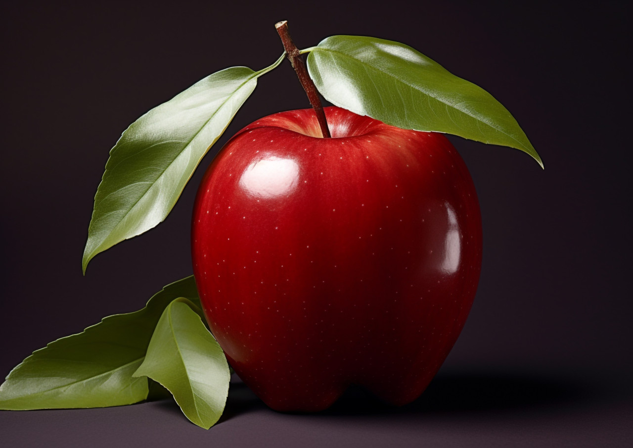 Red apple slices on a white background, apple fruit image hd