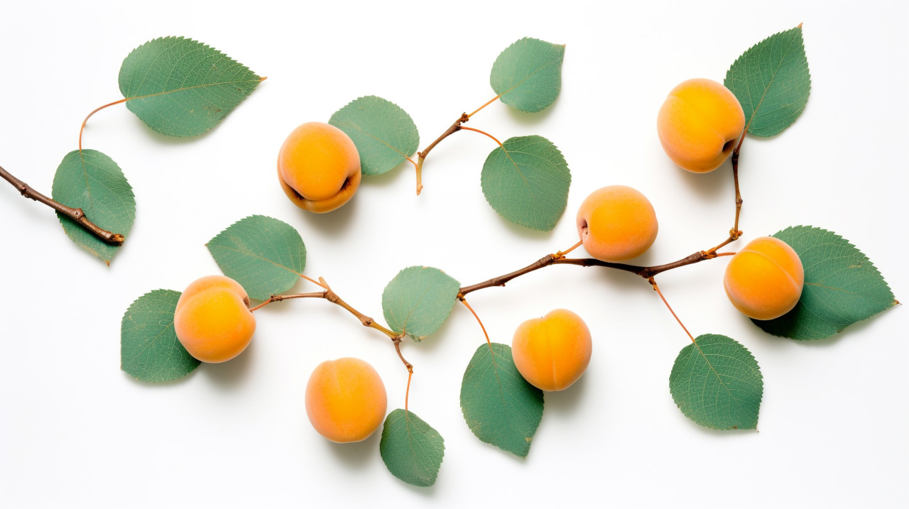 Fresh apricots on white white background isolated on white, apricot images