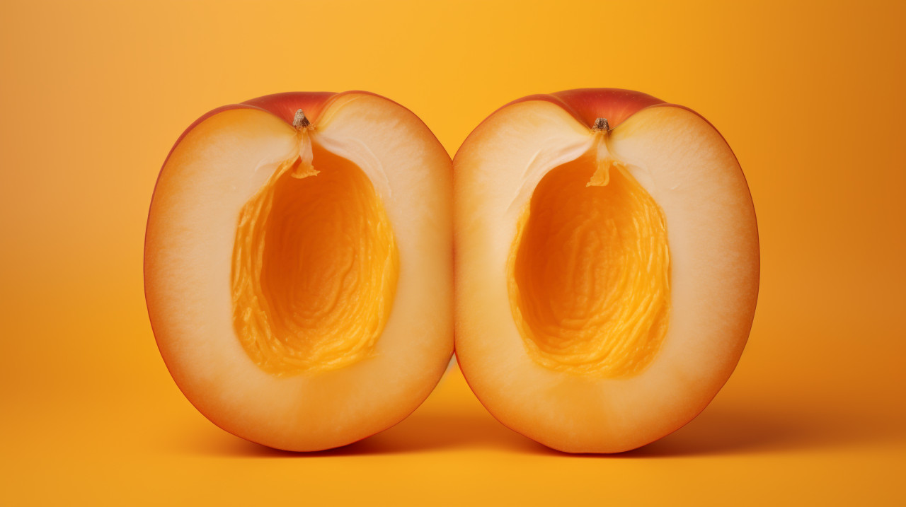 Apricot sliced in half, apricot images
