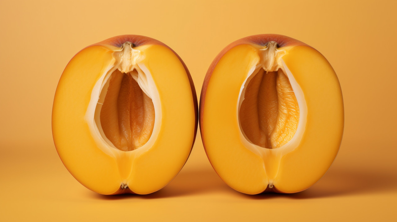 Close-up of apricot half, apricot images