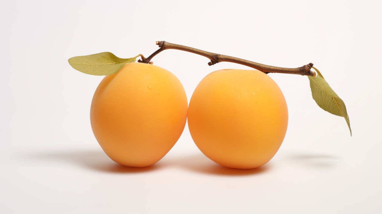 Apricots cut in half on white background, apricot images