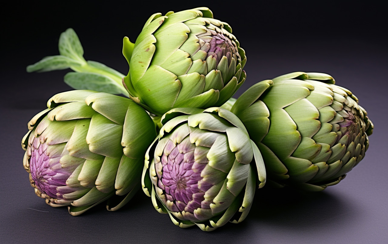 Fresh artichokes isolated on white, artichoke image