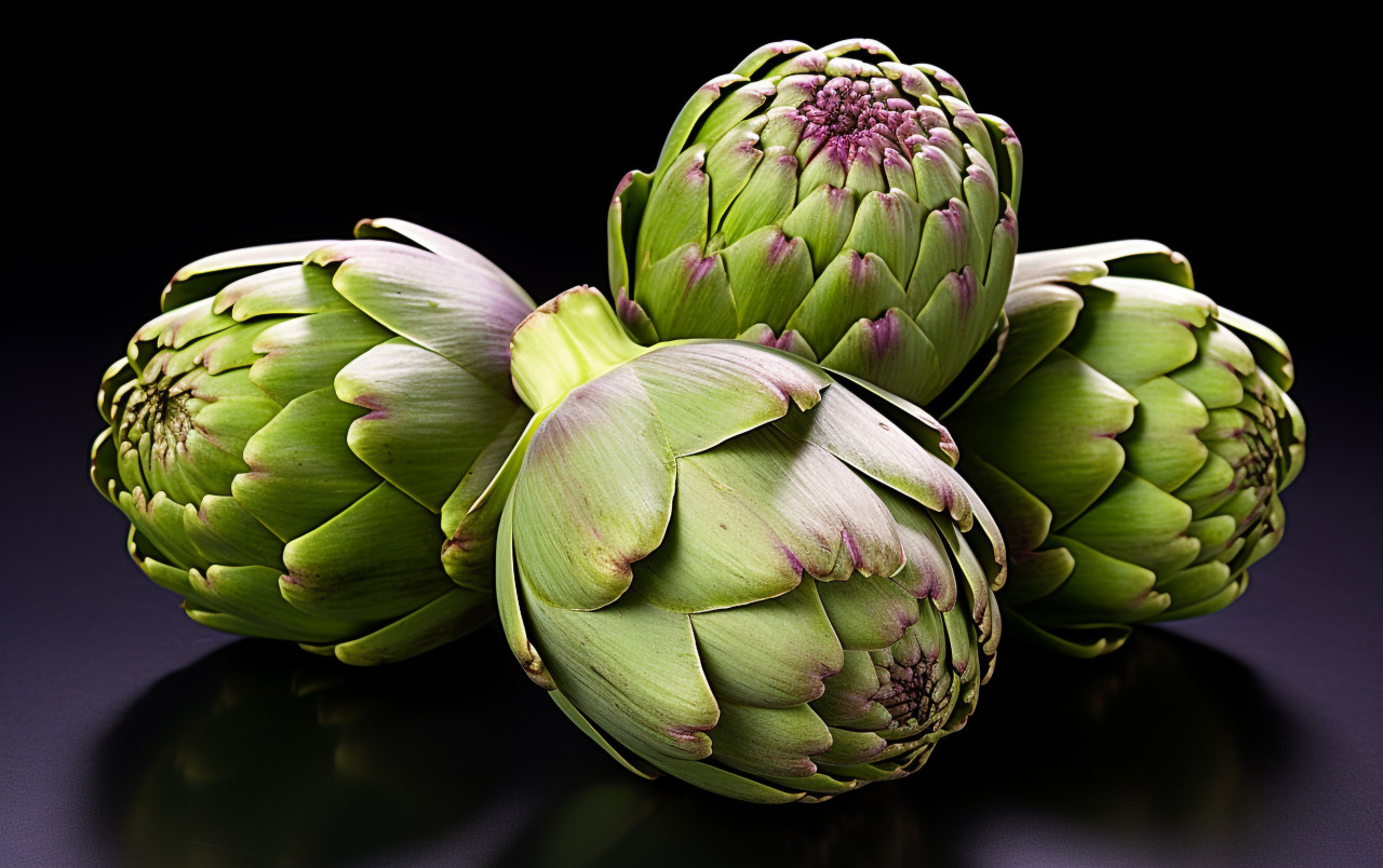 Beautiful artichokes in natural light, artichoke image