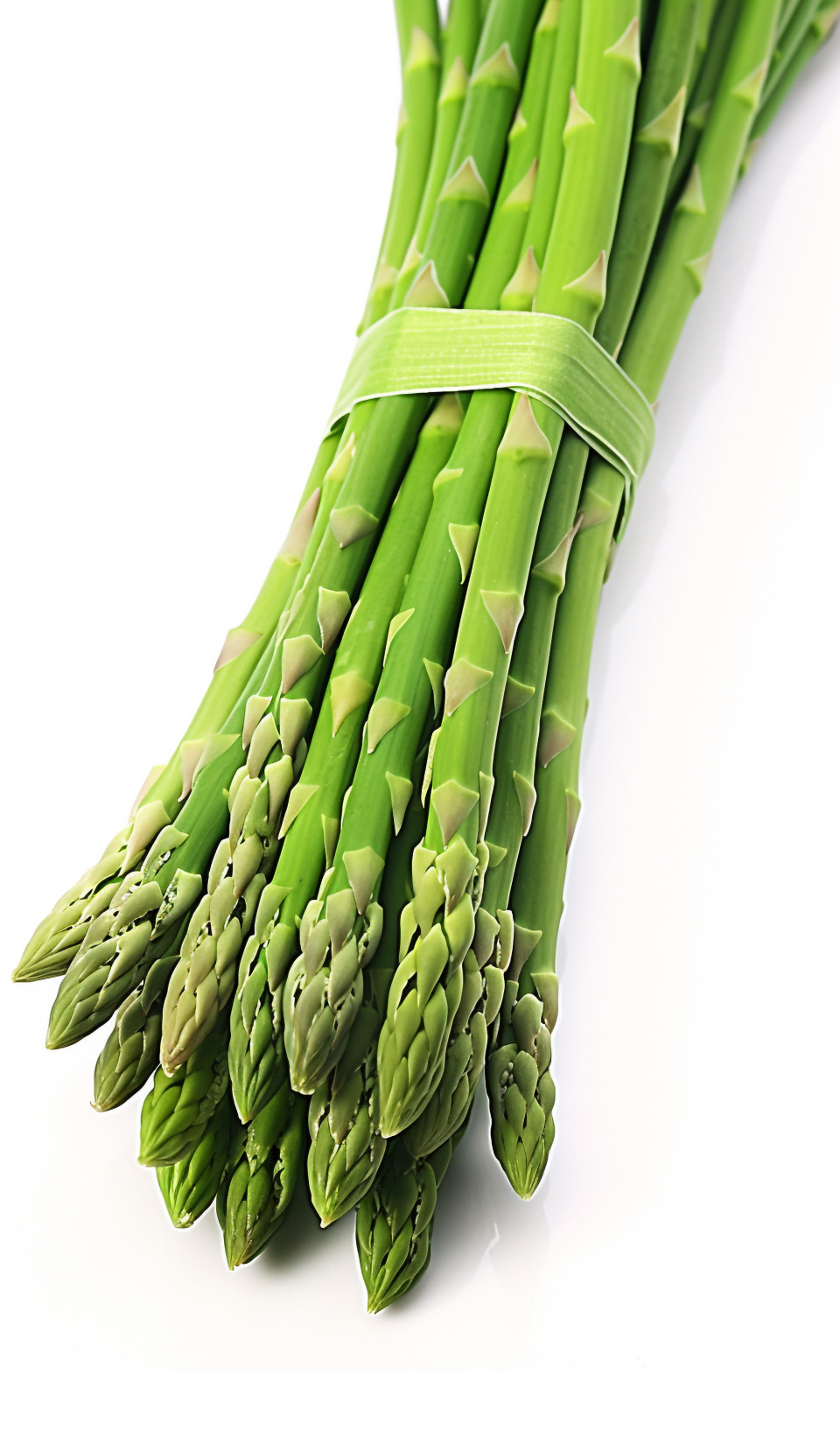 Asparagus fresh assorted green stalks isolated on white, asparagus image
