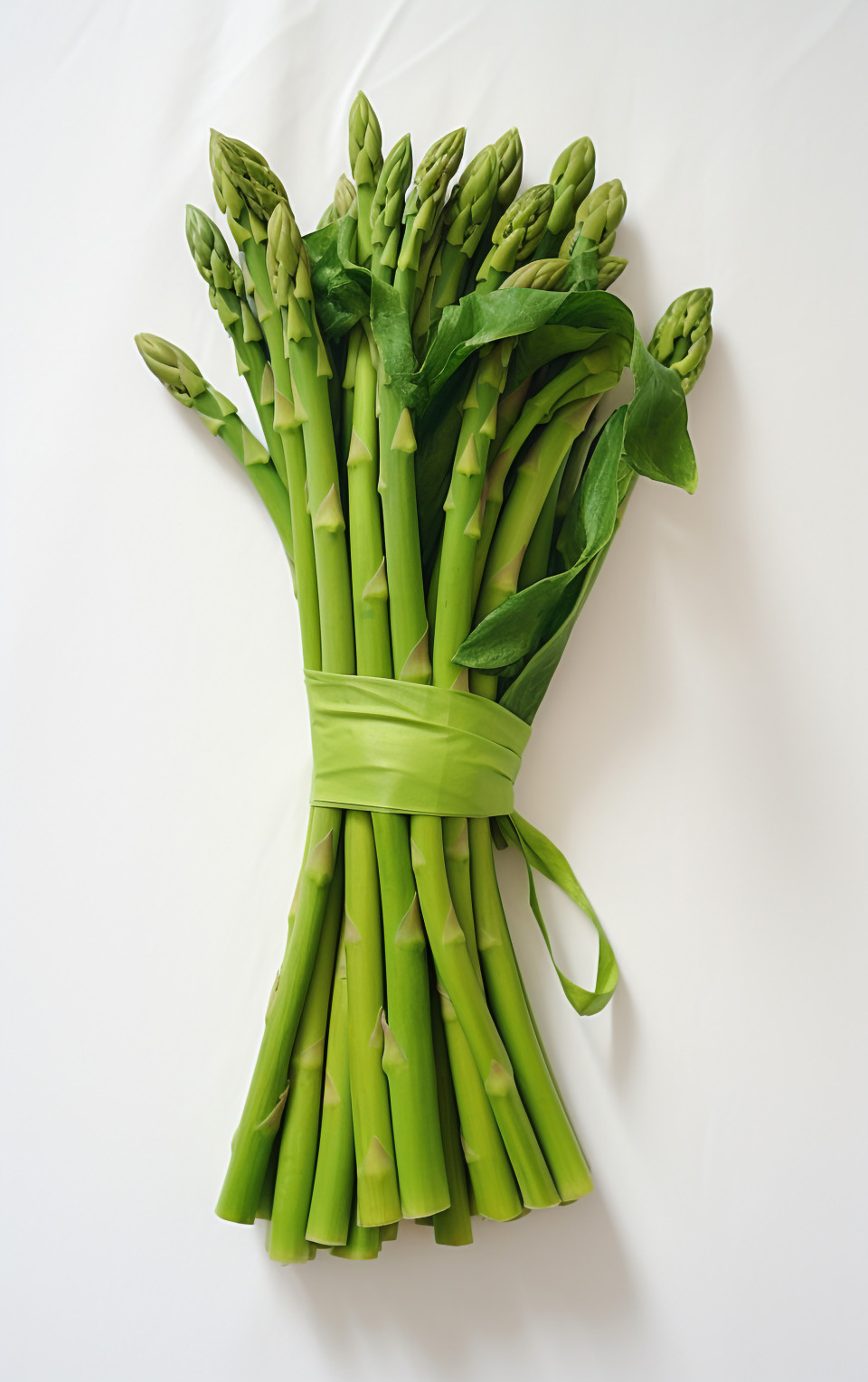 Green asparagus stalks on white background, asparagus image