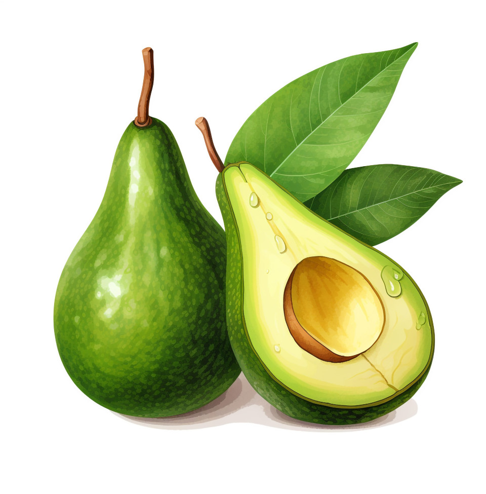 Fresh avocado halved on white, avocado image stock photo