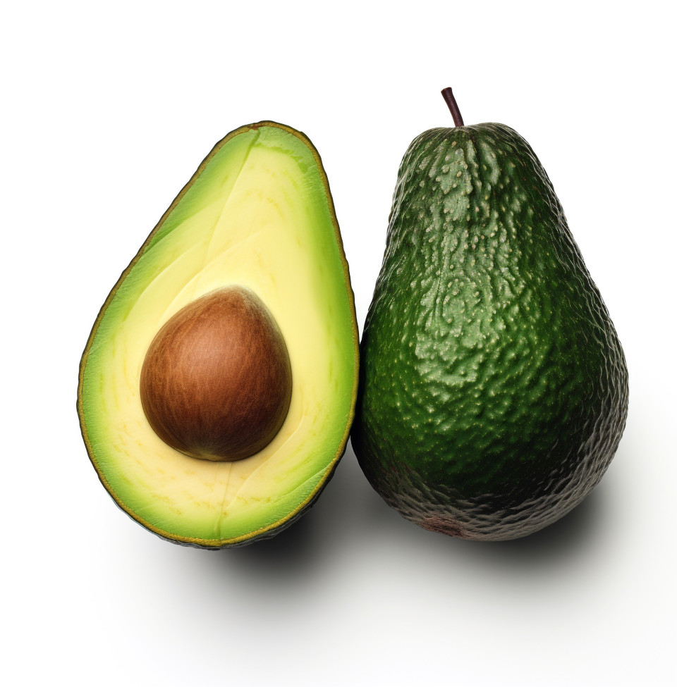 Half avocados on white, avocado image stock photo