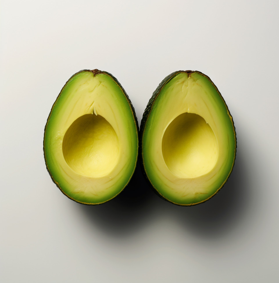 Healthy avocado on white background, avocado image stock photo