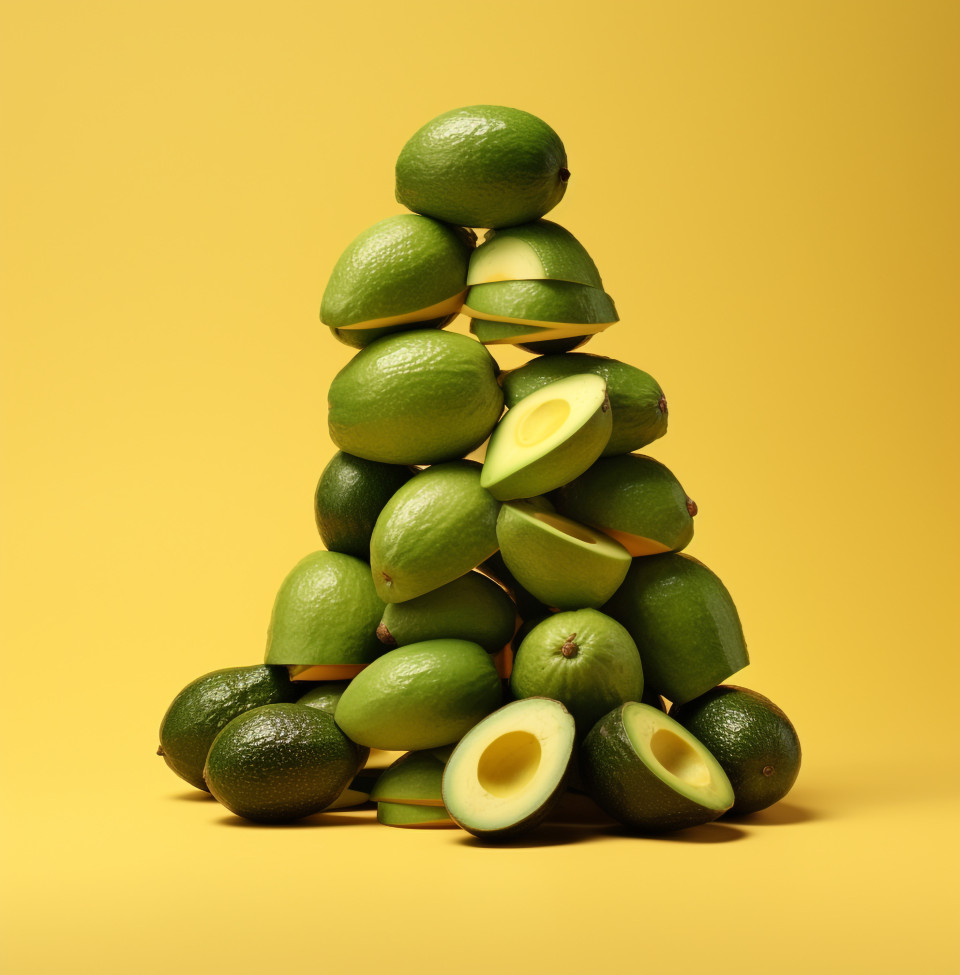 Avocado half with stone, avocado image stock photo