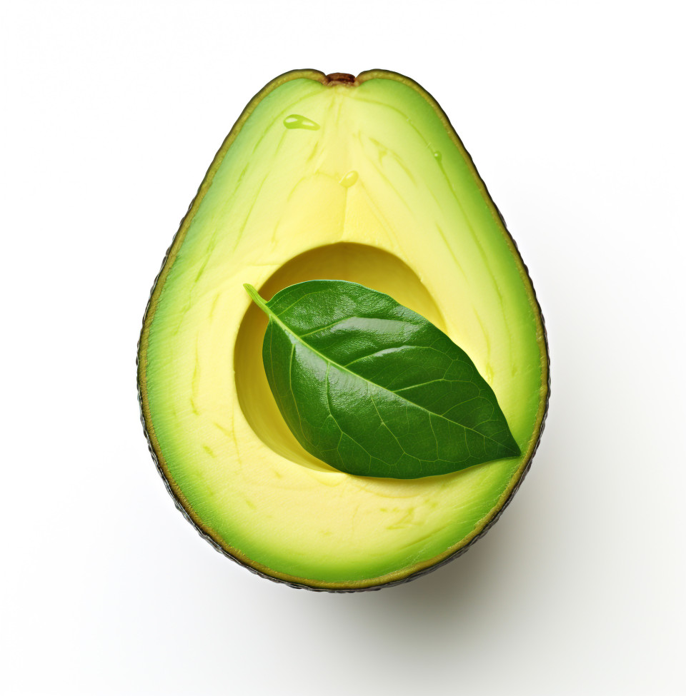 Fresh avocado on white background, avocado image stock photo