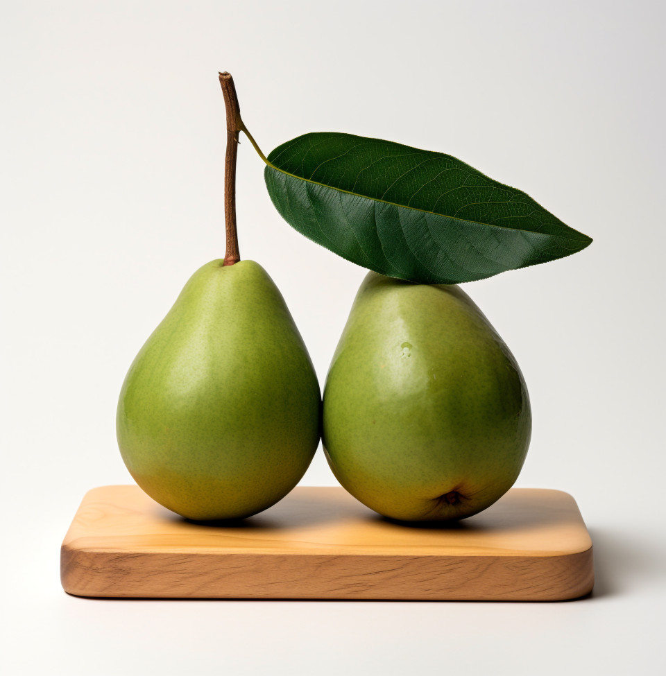 Two avocados on a wooden board on white background, avocado image stock photo