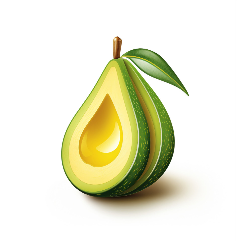 Cut avocado on white, avocado image stock photo