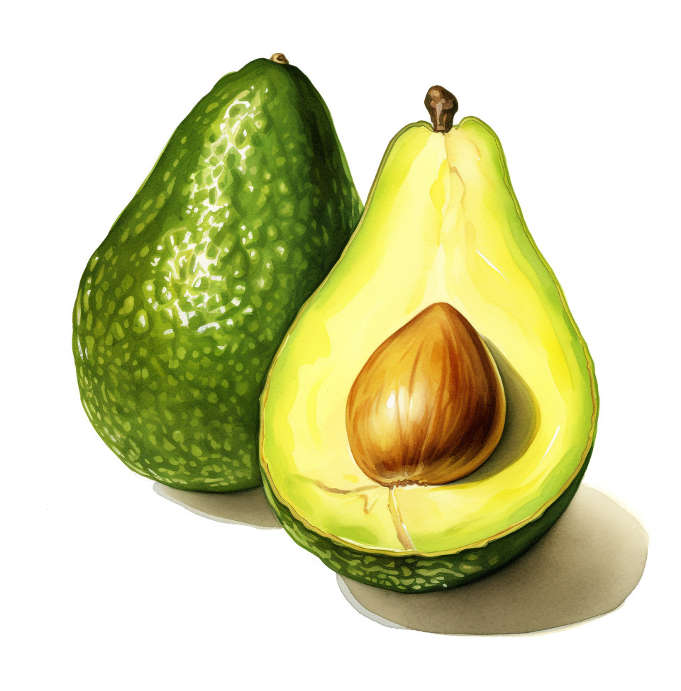 The avocado on a white background, avocado image stock photo