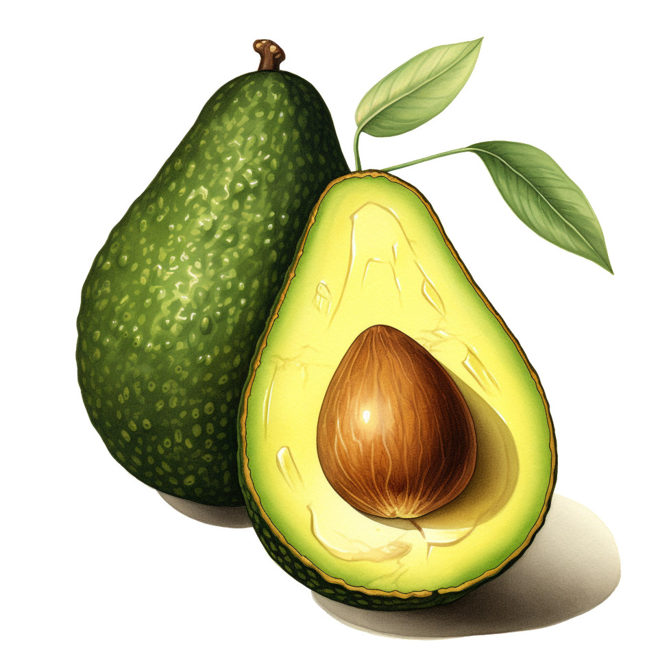 Avocado on white background, avocado image stock photo